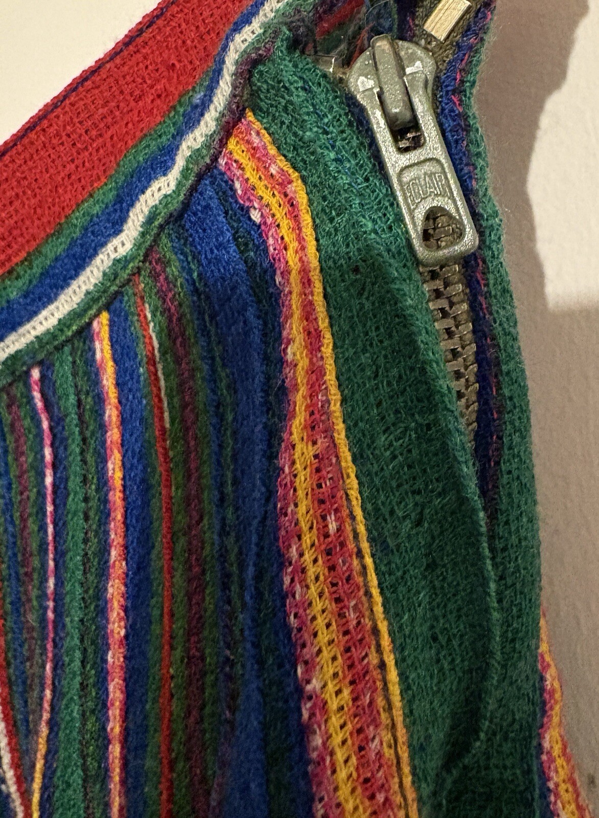 YSL SAINT LAURENT Rive Gauche Gonna plissettata multicolore a righe arcobaleno