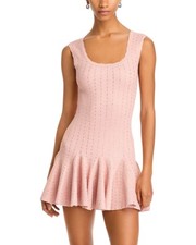 LoveShackFancy Maryanne Crystal Knit Mini Dress size XXS PINK CHAMPAGNE