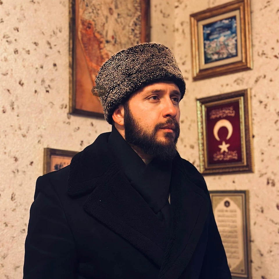 Sombrero Cáucaso - Piel de oveja gris - Papakha turco - Cuero hecho a mano - Sombrero Kalpak Foto 4 de 4