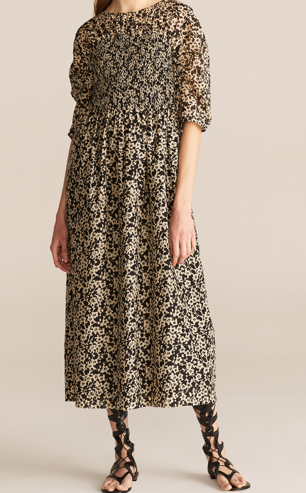rebecca taylor ruched osaka dress Rebecca Taylor 3/4 Sleeve Ruched Osaka print Mini Dress. Sz M
