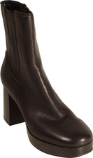 Nine West Eds Women's Platform Dress Boots Black Leather US Size 8.5 M