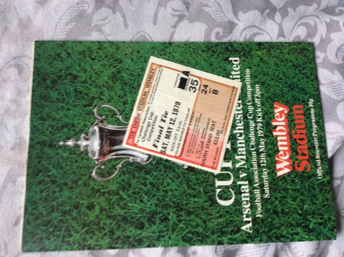 1979 FA CUP FINAL ARSENAL V MANCHESTER UNITED + MATCH TICKET CHRISTMAS PRESENT