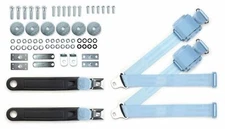 1964-75 Chevy/GM P/U Powder Blue Shoulder Belt Kit 12" Push Buckle & Hardware