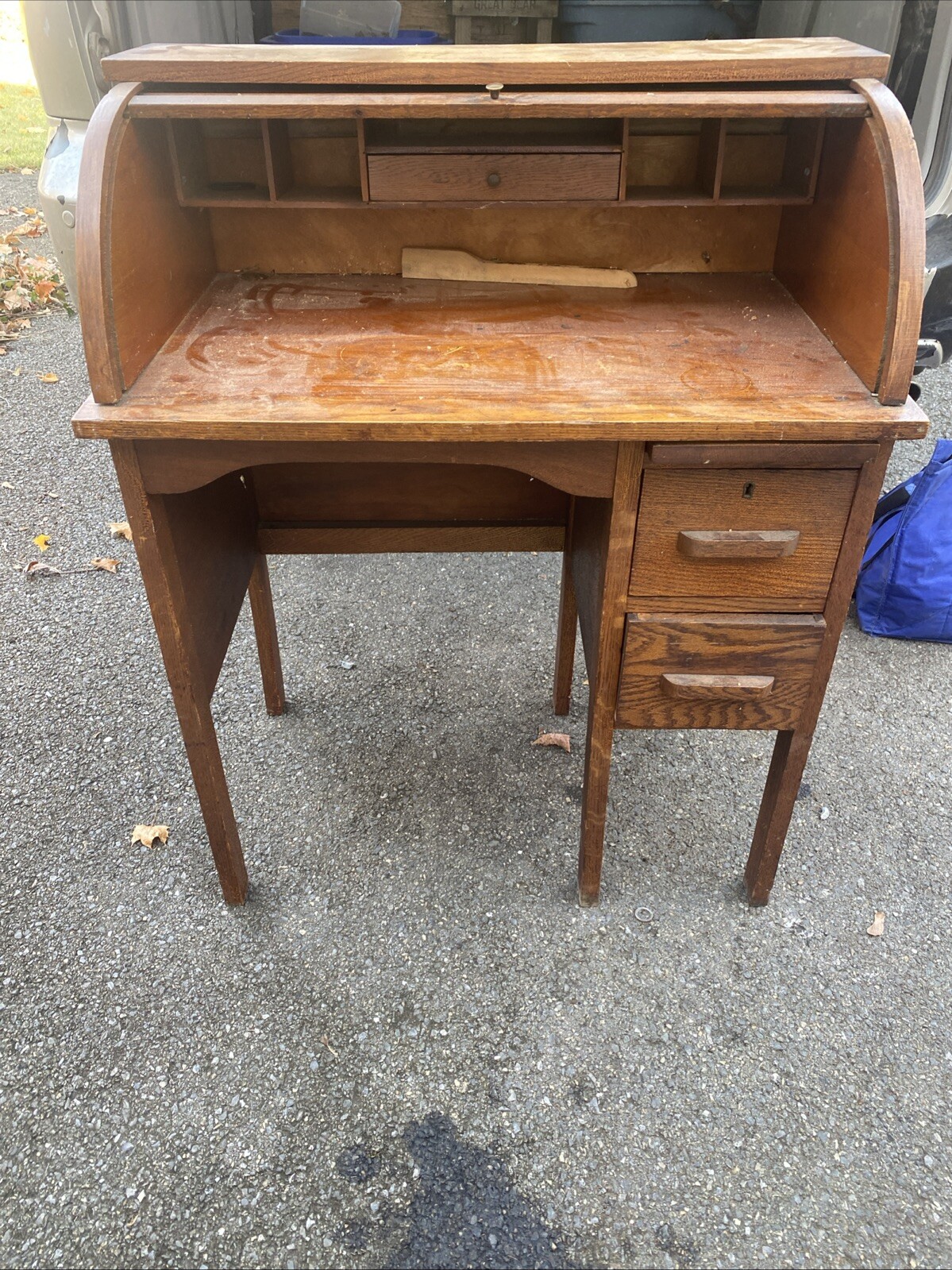 Vintage Oak Childs Rolltop Desk Easton Pick Up Only