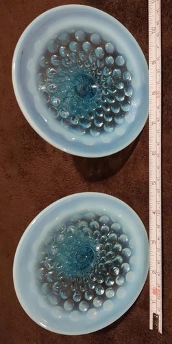 VTG 4 Piece set of Fenton Blue Opalescent Hobnail Glass Collectables - Picture 8 of 21