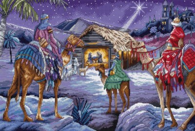 DIY Needlepoint Counted Cross Stitch ''Three Kings'' Embroidery Kit Letistitch