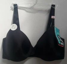 NWT Vanity Fair Full-Coverage Nearly Invisible Bra 75201 Mid Black Size 40D
