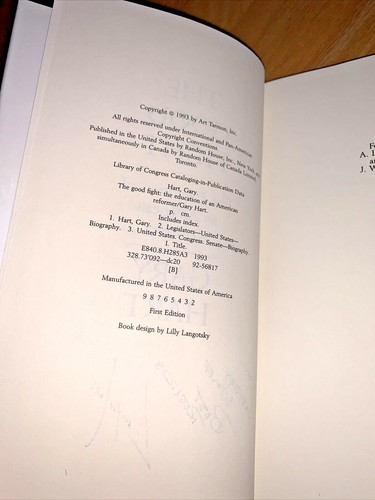 GARY HART - THE EDUCATION OF AN AMERICAN REFORMER - THE GOOD FIGHT, Signed - Imagen 4 de 6