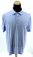 IZOD Golf With Stretch Short Sleeve Polo Shirt Mens Size XL Blue Stripe