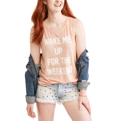FREEZE JUNIORS  WAKE ME UP FOR THE WEEKEND  TANKTOP XS(1) NWOT [C]