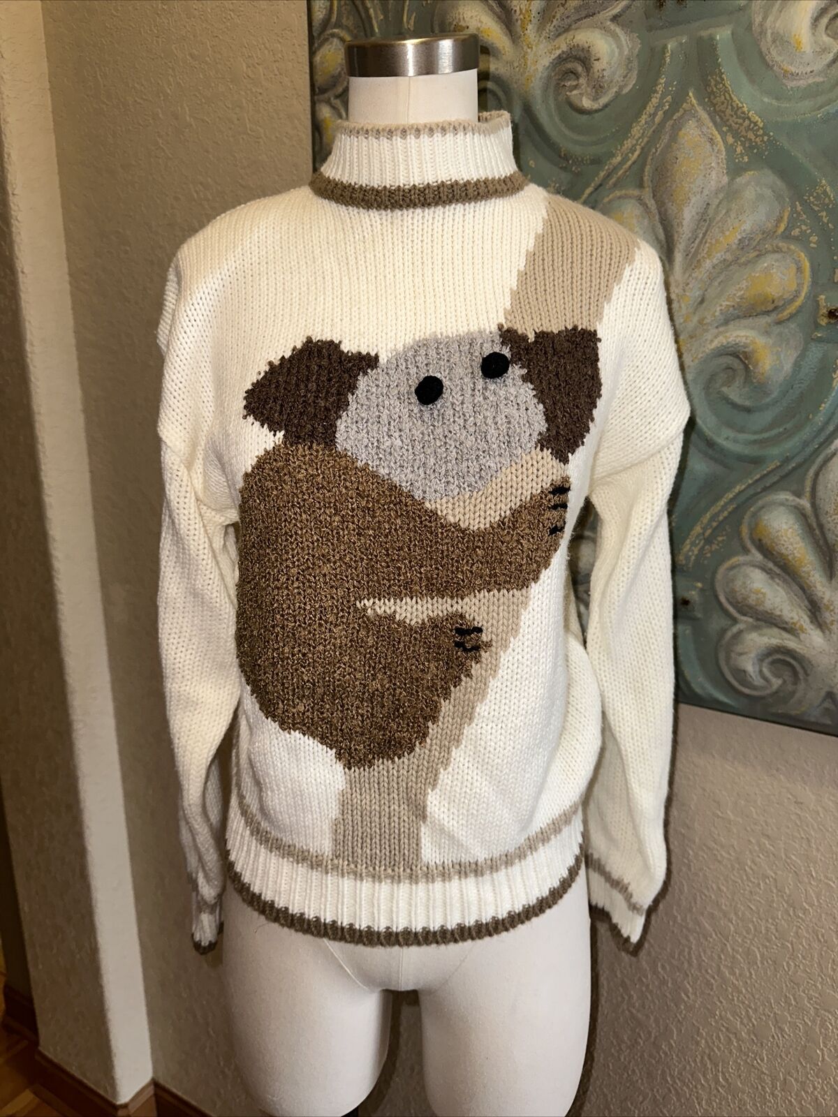 Cristina Vintage 80s koala sweater Acrylic Neutra… - image 2