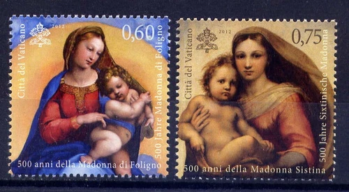 VATICAN Sc#1495-6 2012 Paintings, Madonna by Raphael MNH