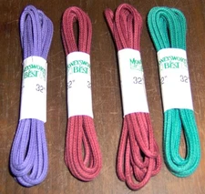 4 pairs 32" Waxed Round red & green DRESS LACES 4 5 eyelets Moneysworth & Best