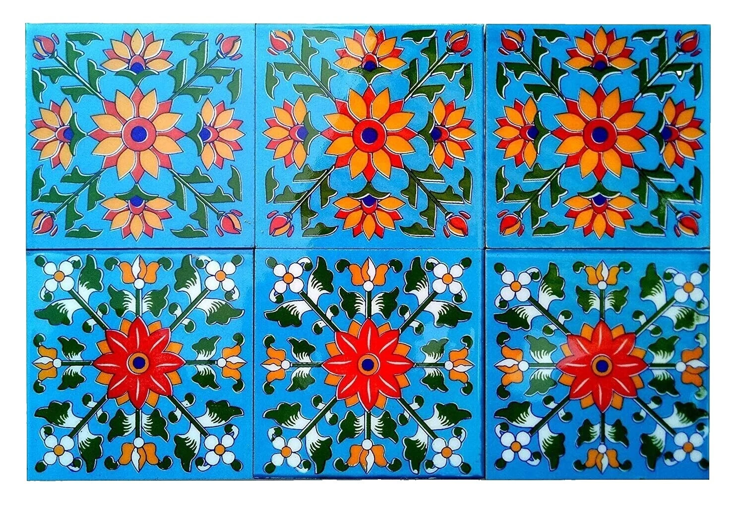 Frontera floral multicolor Azulejos Azulejos