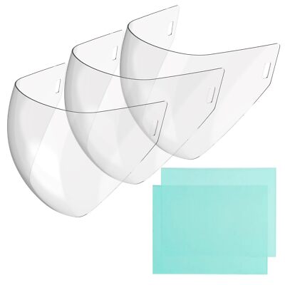 5-Pack Cover Lens Set for Panoramic View Welding Helmets (3 Outside & 2 Inside)