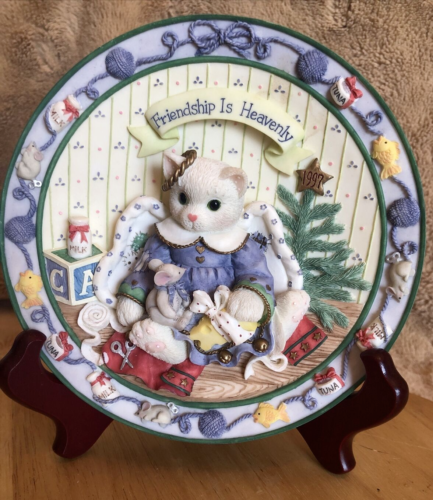 Calico Kittens   1997   "Friendship Is Heavenly".    279676  Sculpted Wall Decor - Afbeelding 1 van 7