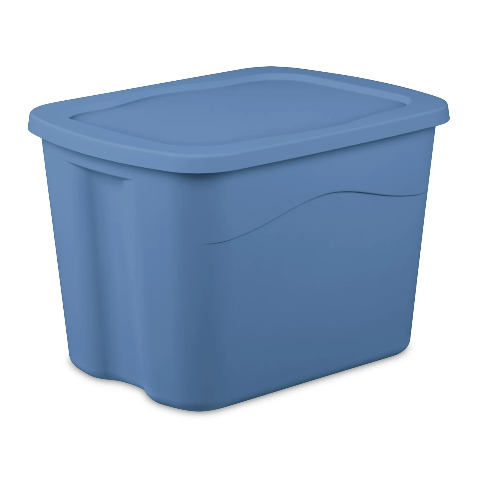 Sterilite 18 Gallon Plastic Storage Bin with Snap on Lid, Light Blue, Pack of 8