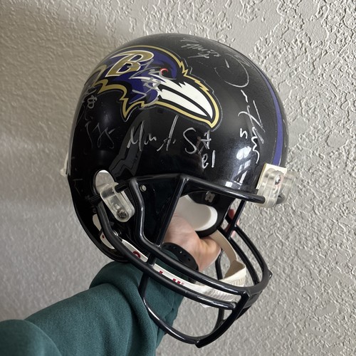 2008 Baltimore Ravens Team signierter Integralhelm JSA LOA Flacco, Heap, Rice - Bild 1 von 9