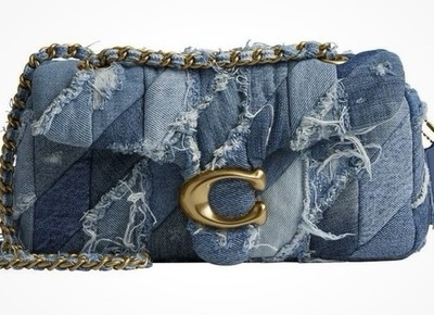 Coach Quilted Tabby Medium Repurposed Denim PatchworkShoulder Bag 26