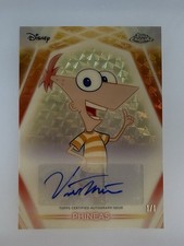 2026 Topps Chrome Neon Etch Auto Superfractor Phineas (Vincent Martella) 1/1