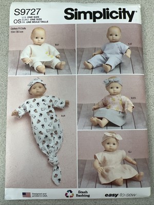 UNCUT Simplicity S9727 Doll Clothes 15