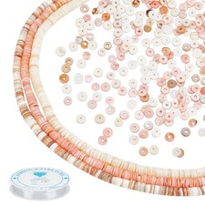 PH PandaHall 495 516pcs Natural Shell 5 6mm-495pcs, Pink, White,