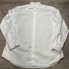 Suitsupply Dress Shirt Mens 17.75 White Wrinkle-Free Cotton Tailored Fit Office