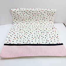 Valentines Easter Table Runner Pink with Polka Dots Stripes 14" X 72" New