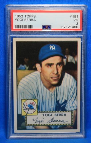 1952 TOPPS # 191 Yogi Berra PSA 3 VG # 67121400  NEW YORK YANKEES !!!!