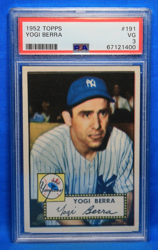 1952 TOPPS # 191 Yogi Berra PSA 3 VG # 67121400 NEW YORK YANKEES !!!!