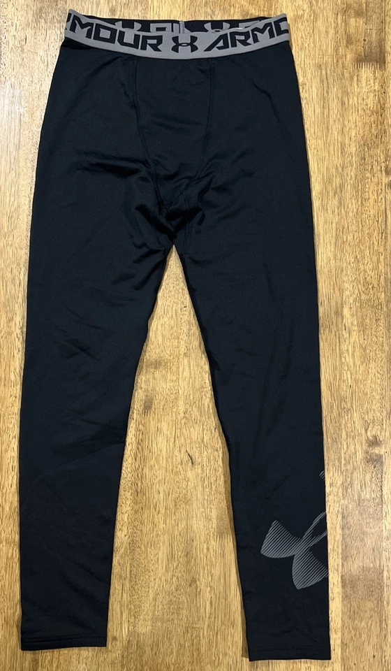 Pantalones de compresión ajustados Under Armour ColdGear capa base juvenil L negros Foto 3 de 4