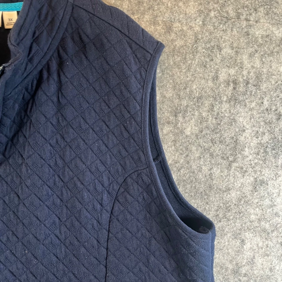 Kim Roger Curvy Mujer Talla 3X Azul Oscuro Acolchado Chaleco Bolsillos con Cremallera Foto 4 de 4