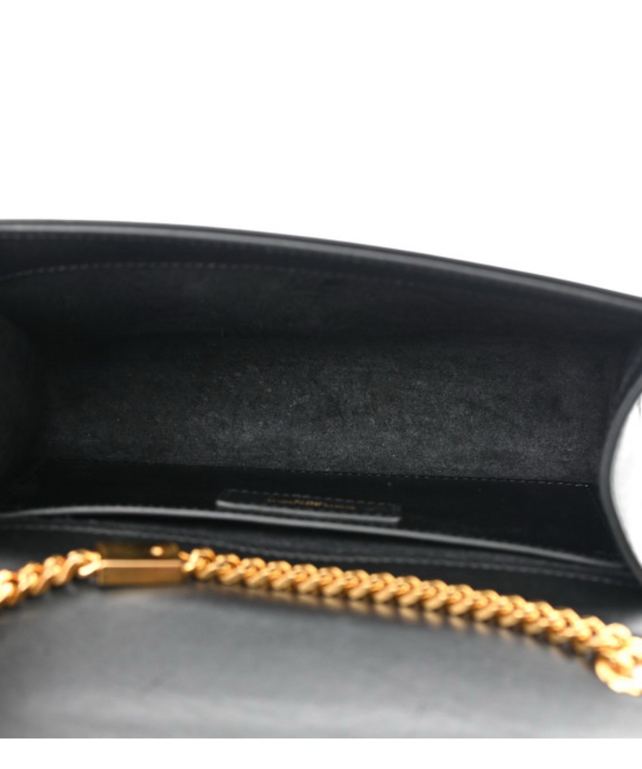 Borsa a tracolla SAINT LAURENT in pelle di vitello piccola classica monogramma Kate nappa nera