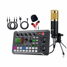 Multifunction USB Audio Interface Kit with Condenser Microphone for Live Sound  