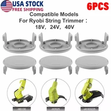 6PCS Trimmer Spool Cap Covers For Ryobi One+AC14RL3A Trimmer 18V 24V 40V