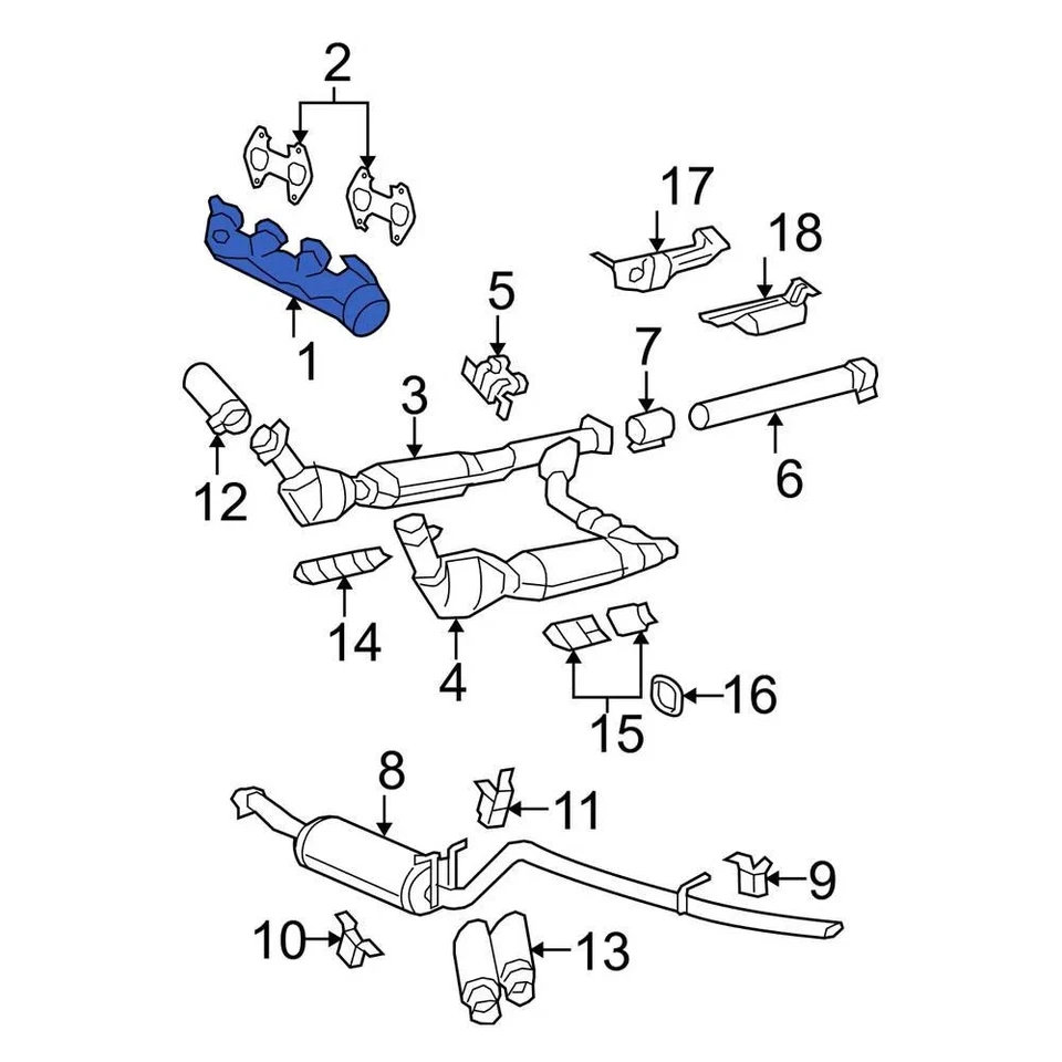 For Ford F-150 2004-2010 Ford 7L1Z9431A Left Exhaust Manifold Foto 3 de 4