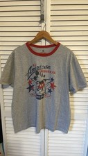 New DISNEY Mickey Mouse An American Original Retro Ringer T-Shirt Men's Large