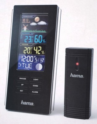 Wetterstation Wettervorhersage Datum Luftfeuchtigkeit Hama Color Edge 186312 (C