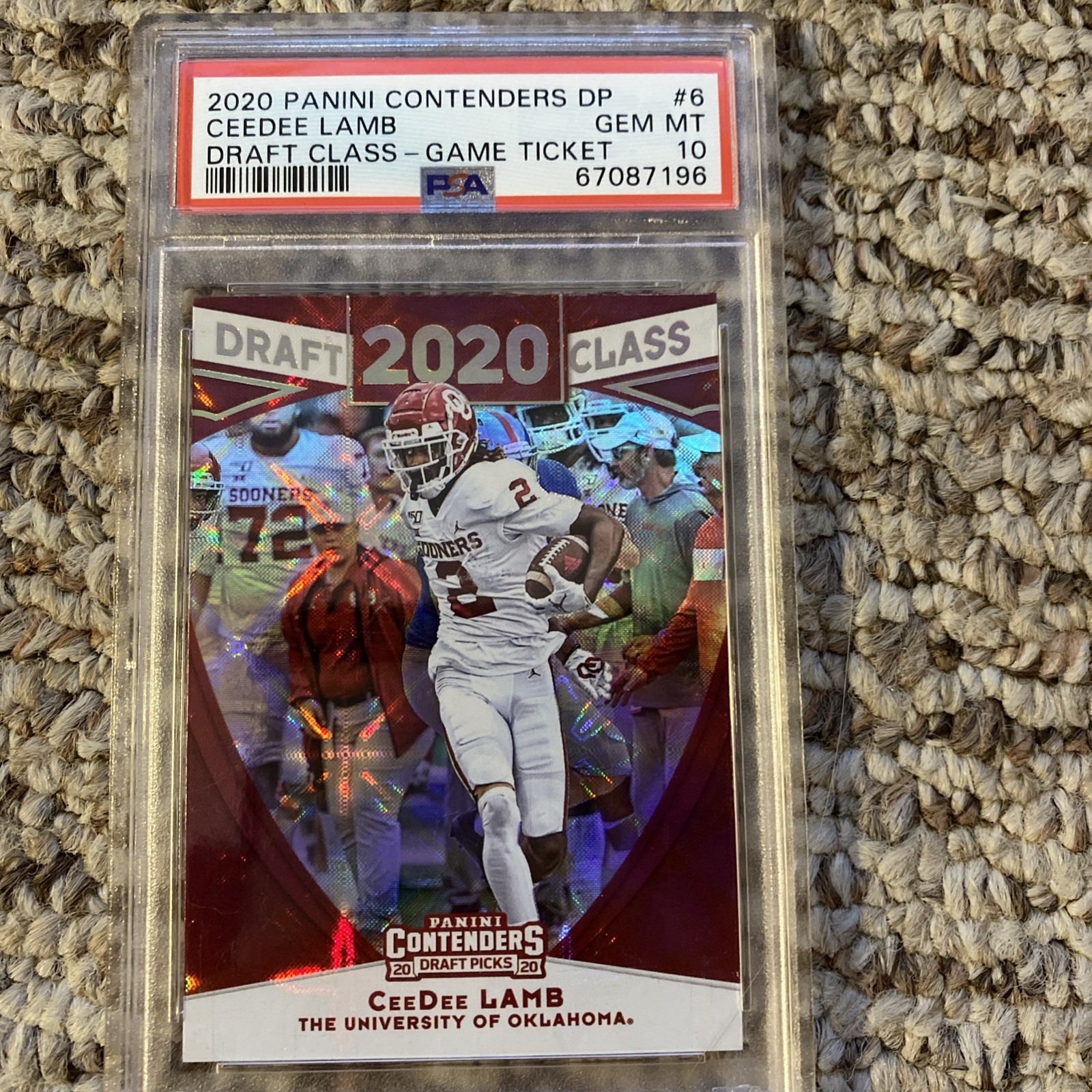 CeeDee Lamb Panini Contenders Draft Picks Draft Class #6 Game Ticket
