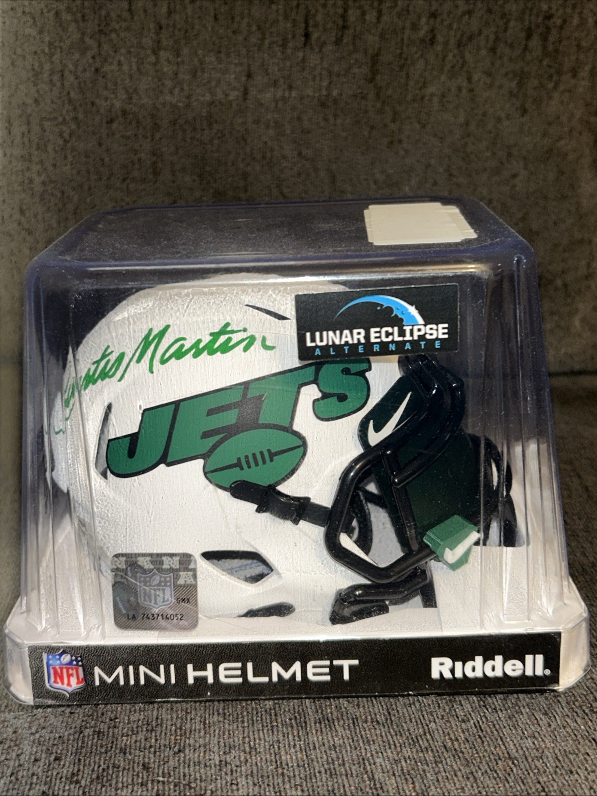 NY Jets Hall of Famer CURTIS MARTIN Signed Riddell Mini Helmet AUTO ...