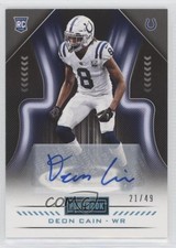 2018 Panini Playbook Rookies Signatures Platinum 21/49 Deon Cain #133 Auto 11pk