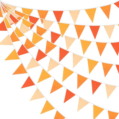 Girlande Wimpelkette Orange 32Ft Dekoration Banner Stoff Dreieck für Party