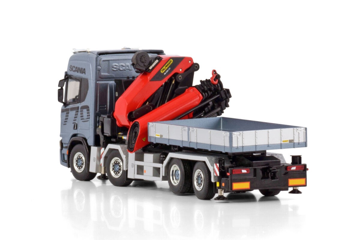 WSI 1/50 SCANIA コンテナ+ Palfinger WSI 1/50 SCANIA S HIGHLINE CS20H 8X4 RIGED FLATBED +