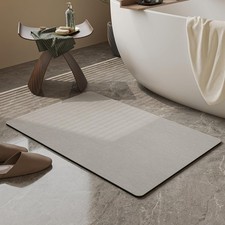 Mecko Bath Mat Rug, Rubber 1 apos;4 x 2 apos; Rectangular , Light Grey