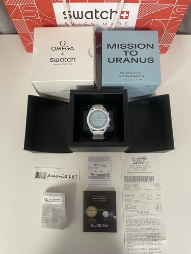 Omega X Swatch Mission to Uranus Moonswatch Speedmaster Authentic With Receipt