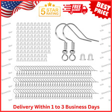 925 Sterling Silver Earring Hooks For Jewelry Making Supplies Kit 100Pcs 50pairs