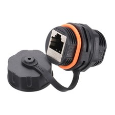 RJ45 Panel Mount Coupler,Bulkhead Ethernet Connector Orange,Pack of 1