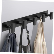 Coat Rack Wall Mount - 5 Coat Hooks, Towel Racks for "T" Shape 5 Hooks Black
