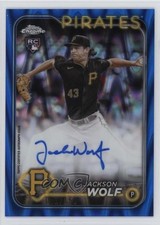 2024 Topps Chrome Rookie Blue RayWave Refractor 51/150 Jackson Wolf Auto 0rd2