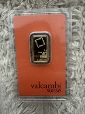 Valcambi Suisse 5g Gold Bar – 999.9 Fine Gold – Assay Card 3128.89 per troy oz